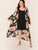 Plus Open Front Floral Print Kimono