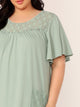 Plus Lace Yoke and Pocket Patched Night Dress