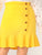 SHEIN Plus Neon Yellow Buttoned Front Ruffle Hem Skirt