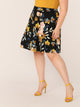 Plus Floral Print Swing Skirt