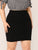 Plus Elastic Waist Solid Pencil Skirt