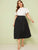 Plus Zipper Fly Box Pleated Dot Skirt