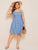 Plus Button Front Shirred Denim Cami Dress