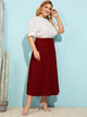 SHEIN Plus High Waist Zip Side Skirt