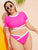 Plus Contrast Trim Two Piece Swimwear