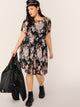 Plus Floral Print Sheer Dress Without Cami