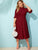 Plus Mock Neck Flounce Sleeve Rib-knit Flare Dress