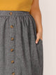 SHEIN Plus Button Front Skirt