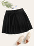 SHEIN Plus Paperbag Waist Belted Skater Skirt