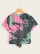  Plus Knot Hem Tie Dye Top