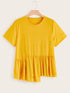 Plus Asymmetric Ruffle Hem Tee