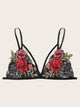 Plus Flower Appliques Lace Bralette