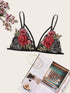 Plus Flower Appliques Lace Bralette