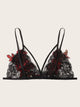 Plus Flower Appliques Lace Bralette