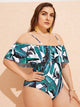 Plus Tropical Flounce One Piece Swimwear