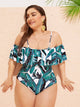 Plus Tropical Flounce One Piece Swimwear