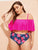 Plus Neon Pink Flounce Bikini Set