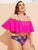 Plus Neon Pink Flounce Bikini Set