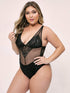 Plus Contrast Lace Teddy Boddysuit