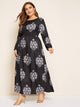 Plus Plants Print Fit & Flare Dress