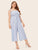 Plus Frill Trim Shirred Bodice Tie Shoulder Cami Jumpsuit