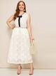 SHEIN Plus Solid Sheer Lace Skirt