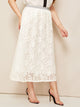 SHEIN Plus Solid Sheer Lace Skirt