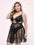 Plus Floral Lace Sheer Dress With Panty