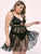 Plus Floral Lace Sheer Dress With Panty