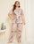 Plus Crane & Plant Print Pajama Set