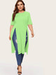 Plus Neon Green Split Longline Tee