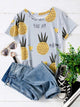 Plus Pineapple & Letter Print Tee