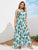 Plus Palm Tree Print Halter Dress