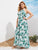 Plus Palm Tree Print Halter Dress