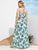 Plus Palm Tree Print Halter Dress