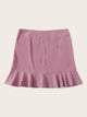 Plus Bow Front Ruffle Hem Skirt