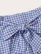 Plus Bow Front Gingham Wrap Skirt