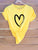 Plus Heart Print Short Sleeve Tee