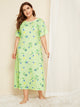 Plus Floral Short Sleeve Night Dress