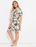 Plus Tropical Short Sleeve Night Dress