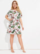 Plus Tropical Short Sleeve Night Dress