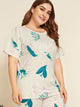 Plus Floral Short Sleeve Pajama Set