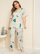 Plus Floral Short Sleeve Pajama Set