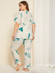 Plus Floral Short Sleeve Pajama Set