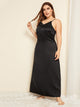 Plus Lace Trim Satin Night Dress