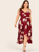 Plus Floral Print Tulip Hem Cami Dress