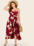 Plus Floral Print Tulip Hem Cami Dress