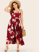 Plus Floral Print Tulip Hem Cami Dress