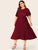 Plus Self Tie Butterfly Sleeve Pleated Dress