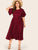 Plus Self Tie Butterfly Sleeve Pleated Dress